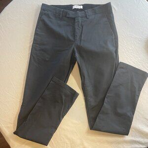 Reiss Black Stretch Cotton Dress Pants – W30